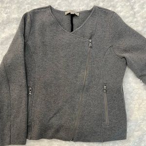 LOFT Gray Large Sweater Jacket